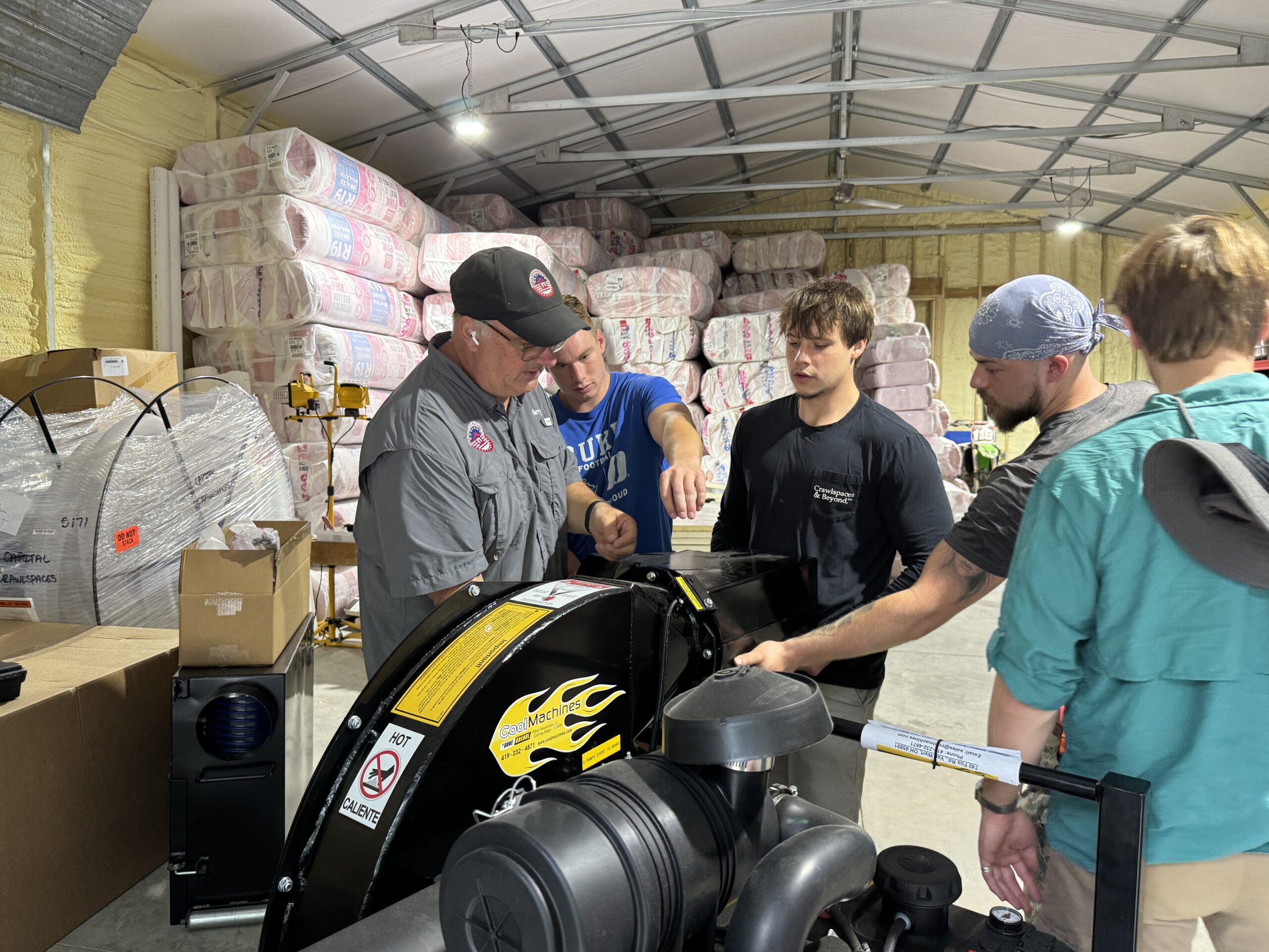 Attaching the output safety deflector to CoolVac37