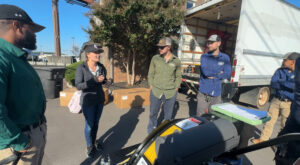 Jenna Pendley explaining how the vacuums work