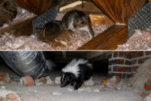 a squirrel in an attic and skunk in a crawlspace wildlife removal